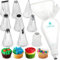 CukkiCakes Douille Patisserie (#2, #32, #21, #12, #81, #352, #133 Y #48) 8 Pcs Taille M + Poche A Douille Reutilisable + Adaptateur -Décoration Et Préparation Cupcakes, Gâteaux, Made In South Korea