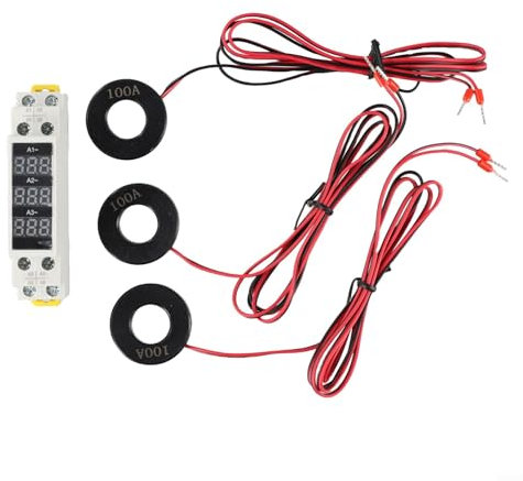 Besttoolifes Mini Rail Digitale Trifase Amperometro Indicatore AC 80-500V 1-100A Display ad Alta Precisione Ohm Ampere Amperometro Continuità Circuito