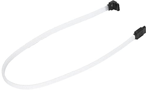 TIKATARER Sata 3 Cable, Sata Cable 3.0 SolidState Disk 8Core 7P Elbow Ssd Cable Sata Cables White Data Extension Cord with Shrapnel for Speed Improving (white (elbow))