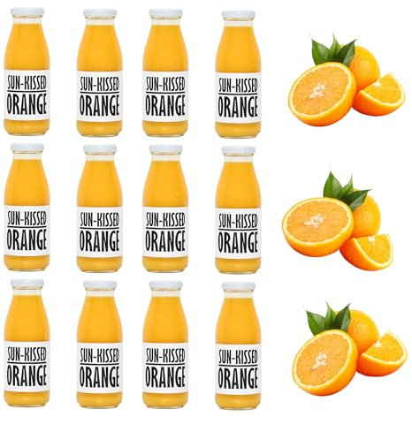PRESSUICE Fresh Sun Kissed Orange Juice - 12 bottles pack x 250 ml Fruit Juices NFC Not from Concentrate - Pressed Orange Semi Sweet Drink - No added Sugar - Natural Sugar Free Press