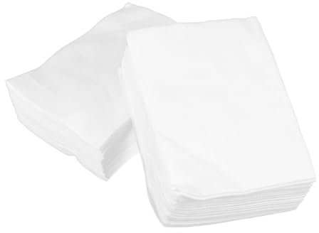 Healvian Papier Essuie-Tout Jetable Non Tissé Blanc 50 Pièces Lingettes de Nettoyage pour Maquillage Permanent Tatouage Soins Visage Usage Hygiénique