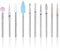 Giantree 10Pcs Nail Drill Bits Set, 3/32 Inch Diamond Cuticle Nail Bits Kit, Durable Metal Carbide Grinding Heads, Professional Russian Cuticle Removal Bits for Acrylic Gel Manicure Nail Polishing