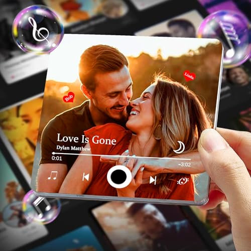 Custom Music Album Fridge Magnet with Photo– Personalized Music Player with Photo, Song & Album Cover – Unique Customizable Magnet for Refrigerator, for Couples, Music Lovers & Home Decor