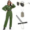 Aragallant Disfraz de Piloto de Caza, Disfraz de Aviador para Adultos, Traje de Piloto con Accesorios, Carnaval Aviador Mujer Hombre Disfraz para Fiestas Halloween Cosplay (M)