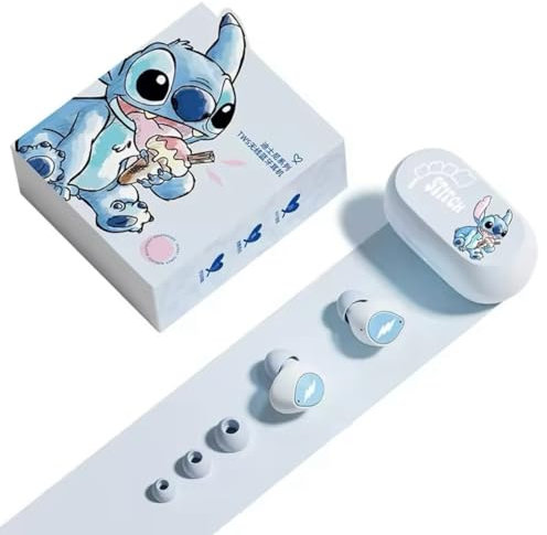 Cute Stitch Wireless Bluetooth 5.3 In Ear Earbuds Earphone Headphone Headset - Comfortable In-Ear, HiFi Stereo Sound, for Birthday & Christmas (Stitch, One Size)