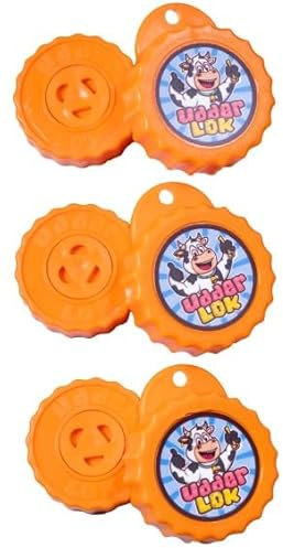UdderLok - The Original Patented Milk Bottle Lock - Milk Sharers Tea Round Pack – Orange Segments - Pack of 3