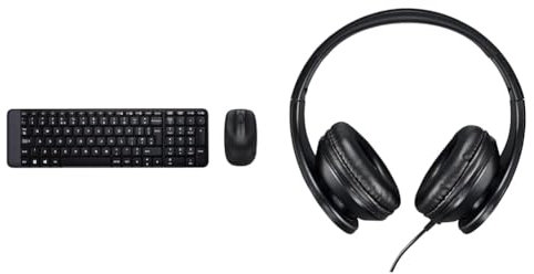 Logitech MK220 Compact Wireless & Acer Headset AHW115 - (integrated mic,