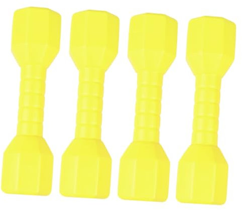 KICHOUSE 4stücke Eckige Kinderhanteln Aus Kunststoff Kleine Trainingshanteln Hanteln Für Kindergarten Outdoor-fitnessgeräte Für Junge Mädchen Übungsspielzeug Gelb