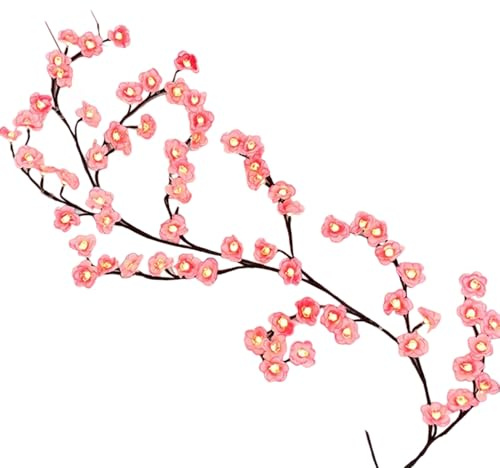 Luces LED de Rama de árbol para Pared 1, 6 m 72 LED con Control Remoto y 8 Modos Guirnalda de Flores de Cerezo.