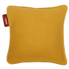 Stoov Heizkissen mit Abschaltautomatik - Kabelloses Wärmekissen mit Standard Akku: 2 bis 4 Std. Wärme - Elektrische Wärmflasche für Rücken & Nacken - Ploov² 45x45 cm Gestrickt Gelb