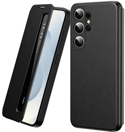 Handy Hülle Smart View für Samsung Galaxy S26 Ultra Kunstleder Flip Case Schwarz