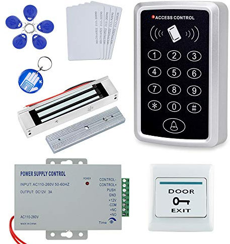 OBO HANDS Full Complete Kit for Door Access Control System T11 Card reader+180KG Magnetic Lock+Power Supply+Exit Button+10pcs ID Key Cards