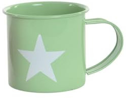 Taza/Mug de Desayuno realizada en Metal, con Dibujos de Estrella, de 360 ml. Diseño Industrial, con Estilo Vintage - Hogar y Más