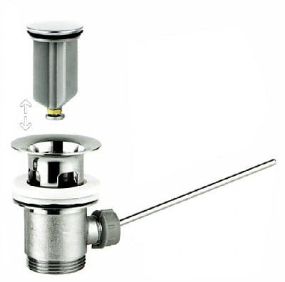 Piletta Classica Con Attacco 1 1/4 In Ottone Cromato | Scarico Universale Per Lavabi E Bidet | Installazione Facile E Resistente