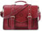 ECOSUSI Aktentasche Damen Laptoptasche 15,6 Zoll Schultertaschen Leder Umhängetasche Vintage groß business taschen Handtasche Arbeitstasche lehrertasche Rot