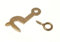 10 x Side Hook 25MM Right Hand Brass Plated Steel with Eye
