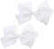 Lot de 2 nœuds gros-grain pour petites filles de 7,6 cm (blanc)