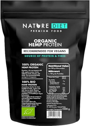 Nature Diet - Organic Hemp Protein 1000g , Vegan , Protein Powder , Plant-Based