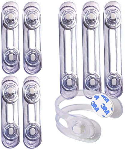 VegMai®[8 Stück] transparente Sicherheitsschlösser für Babys, mit 3M-Klebstoffverschluss, Schließungen für Schränke, Schubladen, WC, Küchen, Türen, Fenster, Kühlschränke [transparente Riegel]