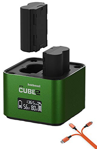 Hähnel Pro Cube 2 Doppelladegerät für DSLR-Kamera Akkus, mit Mingon-Einsatz, Display und Autoladegerät (für Fujifilm)