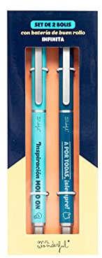 Mr. Wonderful Set di 2 penne con batteria di buon roll