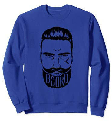 Bärtiger Mann Bart Barbier Mustache Schnurrbart undercut Sweatshirt