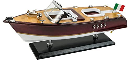 SAILINGSTORY Wooden Speedboat Model Riva Aquarama Runabout Model Boat Yacht