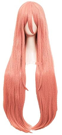 Wig For Chainsaw Man Power Cosplay Wig 80cm Long Pink Straight Heat Resistant Synthetic Hair Wig + Wig Cap + Horns OneSize onlywig