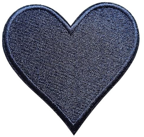 MISDONR 3pcs Navy Blue Heart Embroidered Iron on Patches for Clothing Jackets Backpacks 2.7x2.8 inch