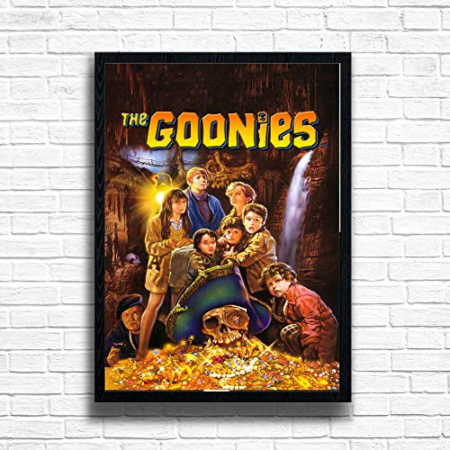 The Goonies 80er Jahre Filmdruck Vintage Nostalgischer Film Gerahmtes Poster in A4 und A3 Größenoptionen Tolles Zuhause, Pub, Café, Bar Dekoration Wandkunstdruck Holzrahmen (nur Druck, A4)