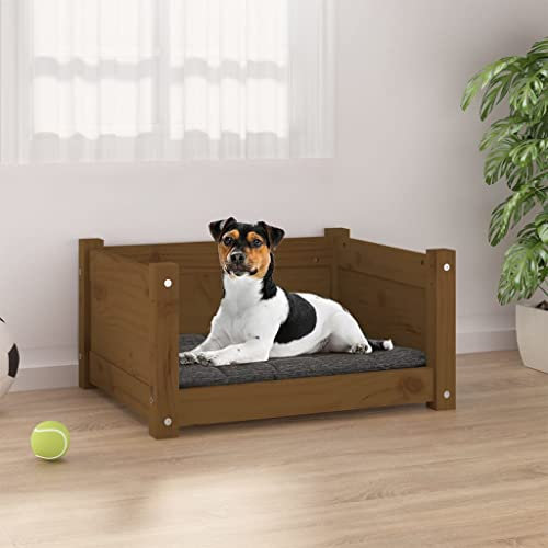 homiuse Hundebett Katzenbett Honigbraun 55,5x45,5x28 cm Massivholz Kiefer Hundekorb Katzenkorb Hundebett Grosse Hundebett MittelgroßE Hundebetten Hundesofa Hundekorb Grosse Hunde Montageanleitung