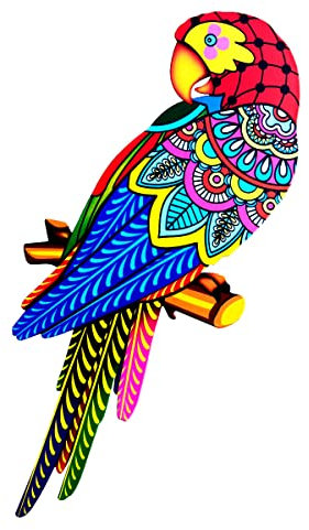 Katutude Papagei Wandkunst Metall Wand Kunst Dekoration, Wanddeko Metall Gartendeko Figuren, Metall-Papagei-Wanddekoration, Garten Dekoration zum Aufhängen für Home Balkon Deko Wand