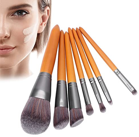 7 Pièces Pinceaux de Maquillage, Fond de Teint Professionnel Mélange Fard à Joues Correcteur Ombre à Paupières Mélange Sourcil Maquillage Pinceau Ensemble