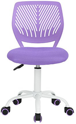 HOMYLIN Desk Chair Computer Chair Ergonomic Fabric Swivel Comfy School Work Study without Arms Height Adjustable, Purple