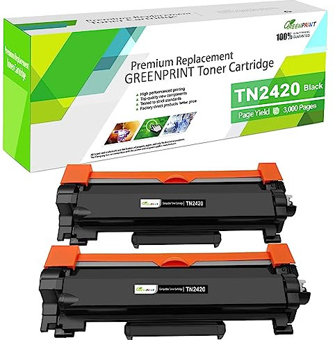 TN-2420 TN2420 Kompatible Tonerpatrone 3000 Seiten für Brother MFC-L2710DW L2710DN L2730DW L2750DW DCP-L2510DN L2530DW HL-L2350DW L2310D L2370DN L2375DW L2370DN Drucker ( 2*Schwarz, Hohe Ausbeute )