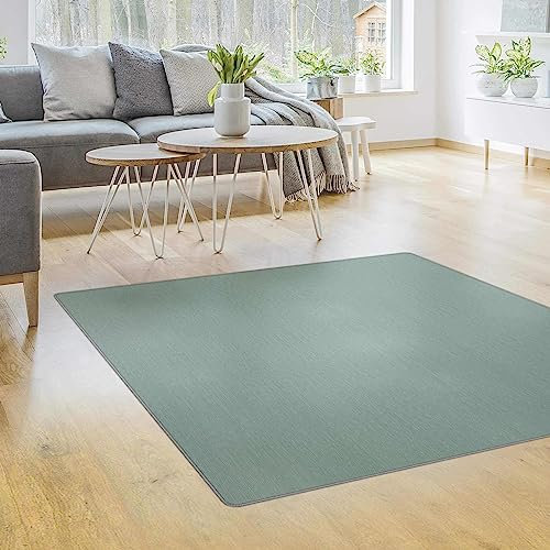 Bilderwelten Waschbarer Teppich Vintage rutschfest Unifarben Pastell Petrol Läufer Wohnzimmer Schlafzimmer 200x200 cm