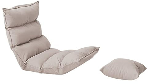 Verstellbare & faltbare Liegestuhl für Büro/Schlafzimmer – Einzelschlafsofa Stuhl geeignet für Einzelschlaf – Tragbarer Bodenstuhl mit Rückenstütze – Schlafsaal/Balkon/Erkerfenster (grau)