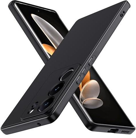 ivoler Negro Mate Funda para Vivo V29 5G con Protección de Cámara, Carcasa Protectora Antigolpes, Ultrafina Suave TPU Silicona Caso Delgada Anti-Choques Case