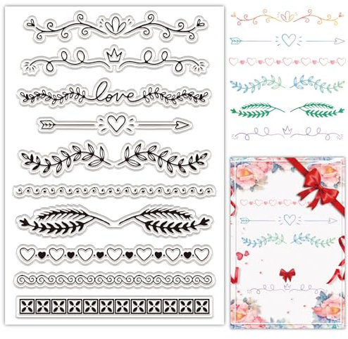 craspire Blumen-Blatt-Spitze, Durchsichtige Gummistempel, Schreiblinie, Herat-Blumenlinien, Transparenter Poststempel, Silikon-Siegel, Stempel, DIY, Scrapbooking, Papier, Basteln, Karten, Herstellung