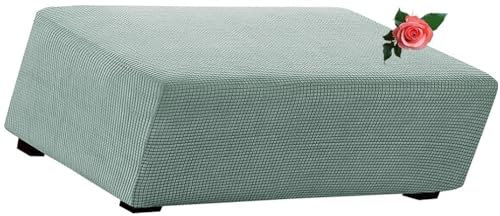 MeRcri Hockerbezug rechteckig Samt Jacquard Husse Überzug Bezug für Ottomane Fußbank Stretch bezug hocker Bezug für Ottomane (Color : #4, Size : 95x70-85cm)