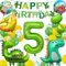 yosiio Dino Geburtstag Deko 5 Jahre, Geburtstagsdeko 5 Jahre Junge, Dinosaurier Deko Kindergeburtstag, Dino Luftballons, Folienballon 5 für Dino Deko Kindergeburtstag, Geburtstagsdeko Jungen 5 Jahre