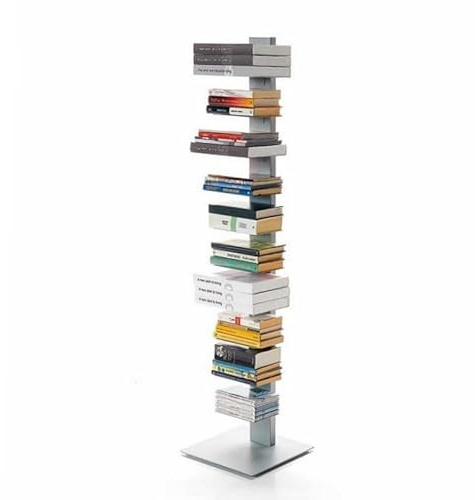 yelloo Librería SAPIENS de Bruno Rainaldi de metal, altura 152 cm Sintesis Group color gris plata