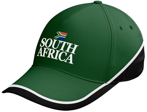 Purple Print House South Africa Cap Retro Rugby Football Supporters Hat, One Size, Bottle/Black
