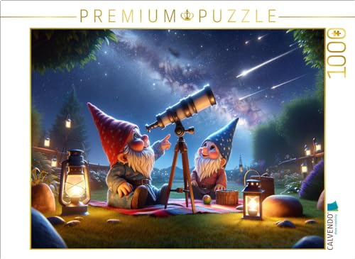 CALVENDO Puzzle Sternengucker: Zwei Zwerge entdecken das Universum | 1000 Teile Lege-Größe 64 x 48 cm Foto-Puzzle für glückliche Stunden