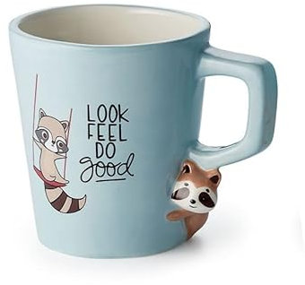 Tasse mit Waschbär, Teetasse, Kaffeetasse mit 3D-Tierfigur, Waschbärtasse