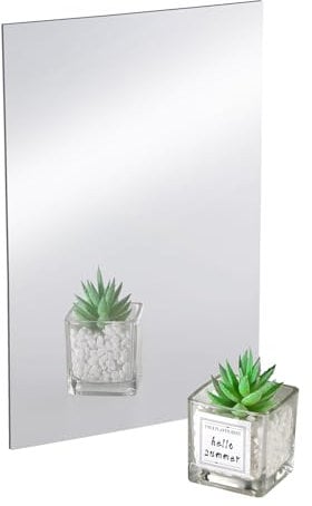 RMIVEGLIA Set di 4 specchio adesivo, specchio adesivo per armadio, specchio da muro, Decorazione da Parete per Casa, Bagno e Ufficio. Facile da installare e versatile., 20*30