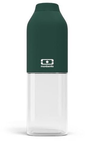 monbento - Bouteille Eau Réutilisable MB Positive M vert Dark - Petite Bouteille Plastique 500ml Parfaite pour le Bureau, le Sport, Pique-Nique - Gourde Réutilisable sans BPA -Vert