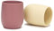 MOJINL 2 Stück Trinklernbecher Ab 6 Monate Silikon Baby Becher Trinken, BPA-Frei Baby Trinkbecher Kleine Trinkflasche für Babys und Kleinkinder, Mikrowellengeeignet und Spülmaschinenfest (Rosa Beige)