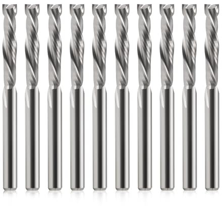 EU_HOZLY UP & DOWN Cut 3,175 x 17 mm, due flauti a spirale per router CNC, compressione in legno, confezione da 10 pezzi