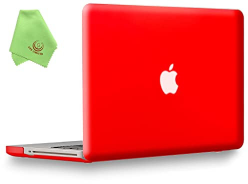 UESWILL Compatible with 2008-2012 MacBook Pro 15 inch Case Model A1286, with CD-ROM, Smooth Matte Hard Shell Case Cover + Microfibre Cleaning Cloth, Red